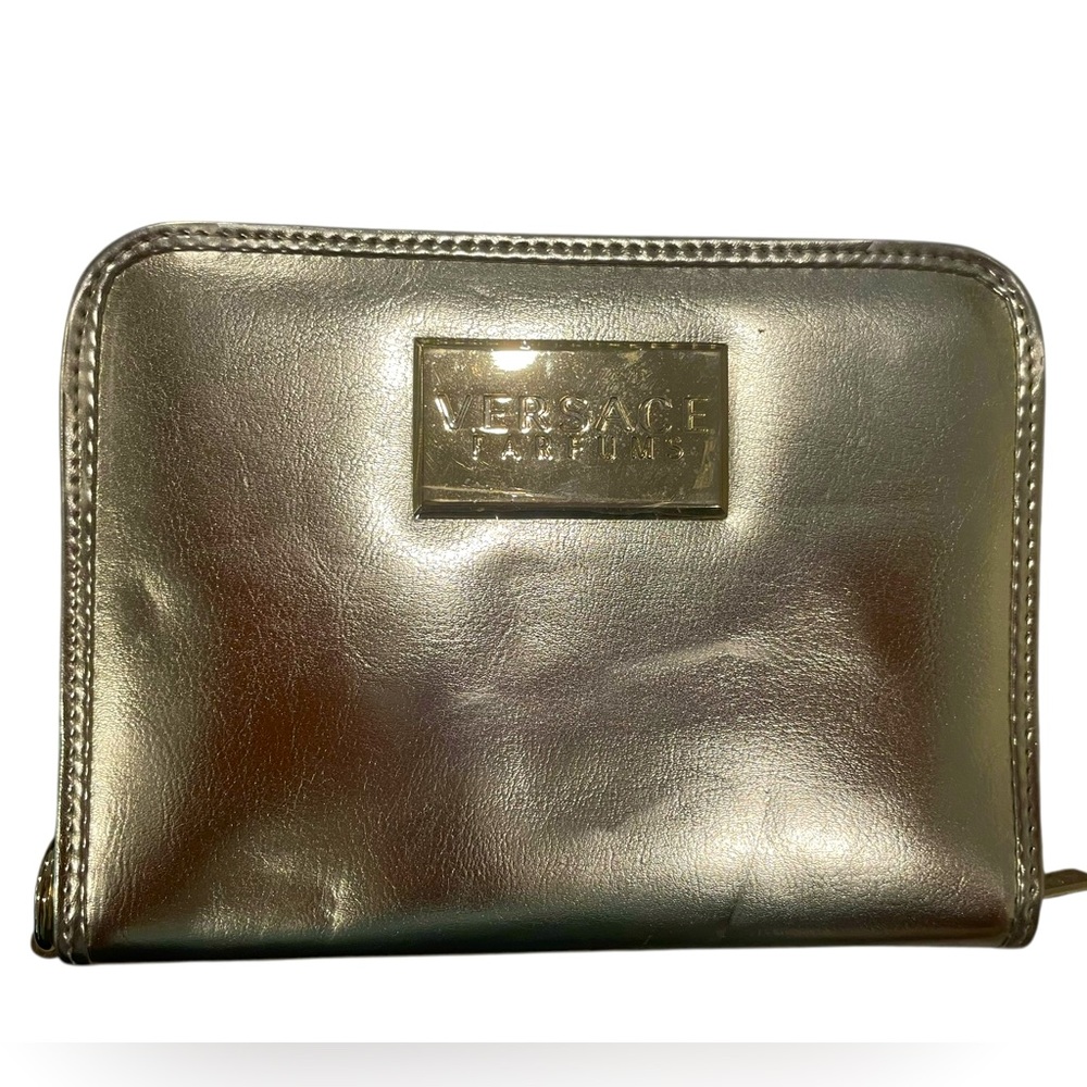 Versace Parfum Zip Around Gold Wallet Clutch, New